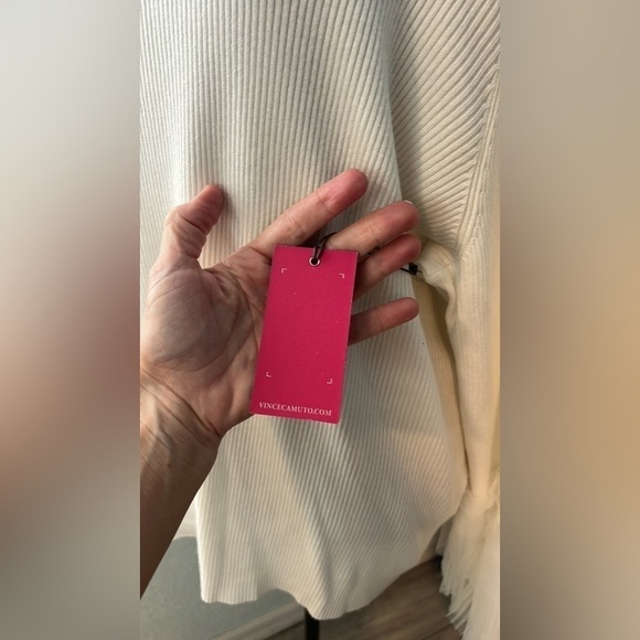 NWT,VINCE CAMUTO,Tulle & Ruffle Mock Neck Softly Ribbed Sweater,Gorgeous1X - Picture 6 of 10